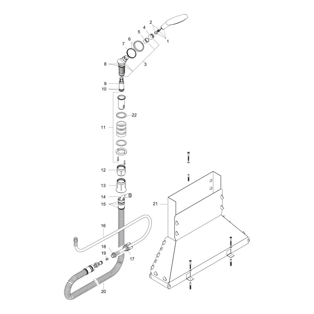 Hansgrohe AXOR Wannenrandset Bouroullec DN 15, Handbrause, Brausehalter, Brauseschl... HANSGROHE-19418000 4011097664637 (Abb. 2)