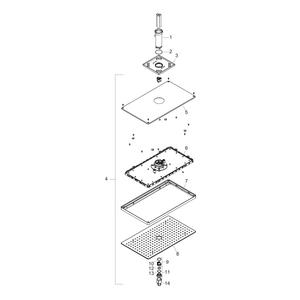 hansgrohe Rainmaker Select Kopfbrause 460mm 1jet 21l/min mit Deckenanschluss, Schwa... HANSGROHE-24002600 4011097975764 (Abb. 3)