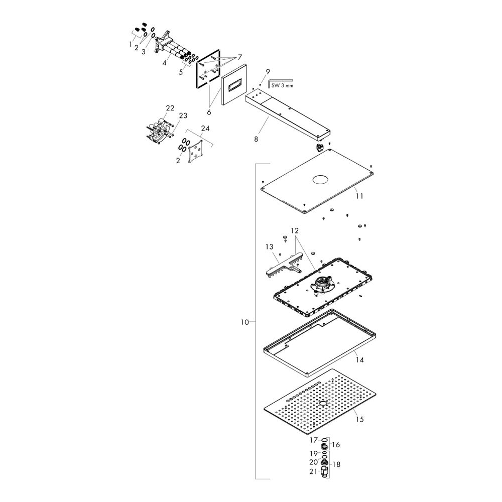hansgrohe Rainmaker Select Kopfbrause 460mm 2jet 18l/min mit Brausearm 450mm, Schwa... HANSGROHE-24005600 4011097983103 (Abb. 3)
