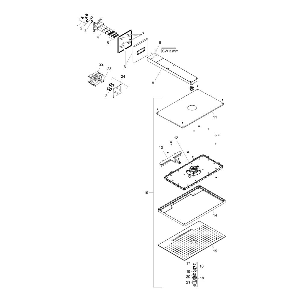 hansgrohe Rainmaker Select Kopfbrause 460mm 3jet 18l/min mit Brausearm 450mm, Schwa... HANSGROHE-24007600 4011097983141 (Abb. 3)