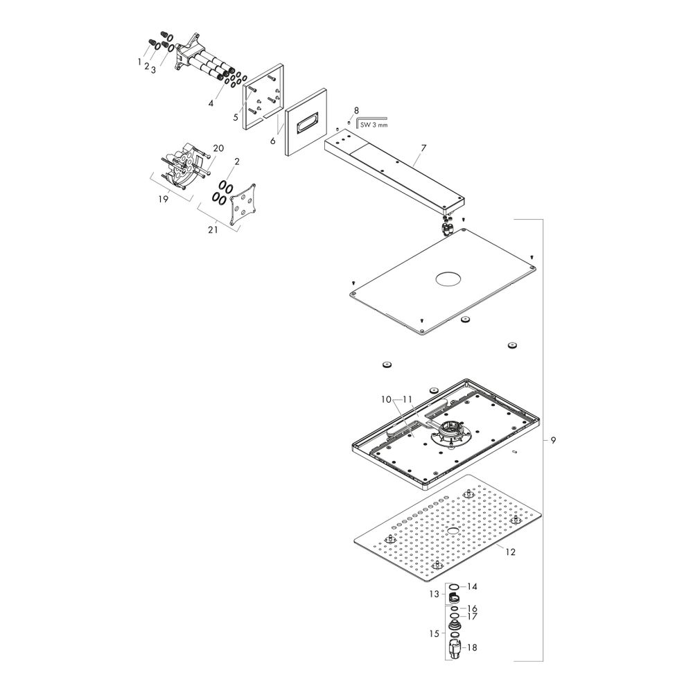 hansgrohe Rainmaker Select Kopfbrause 460mm 3jet 9l/min EcoSmart mit Brausearm 450m... HANSGROHE-24017400 4011097772332 (Abb. 4)