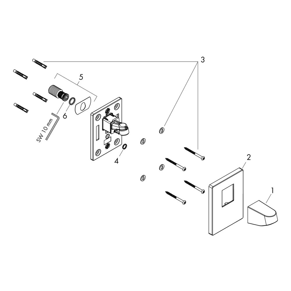 hansgrohe Pulsify Wandanschluss für Kopfbrause 105mm, Chrom... HANSGROHE-24139000 4059625340974 (Abb. 2)