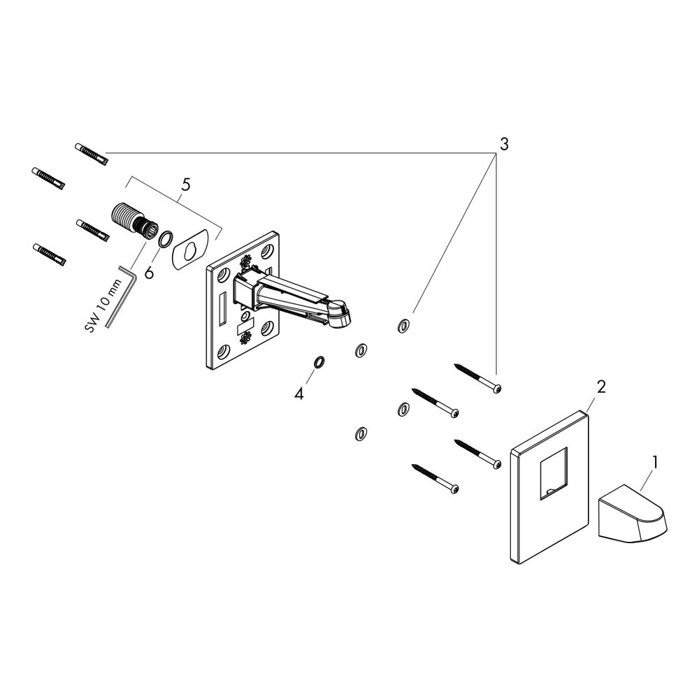 hansgrohe Pulsify Wandanschluss für Kopfbrause 260mm, Mattschwarz... HANSGROHE-24149670 4059625341087 (Abb. 2)