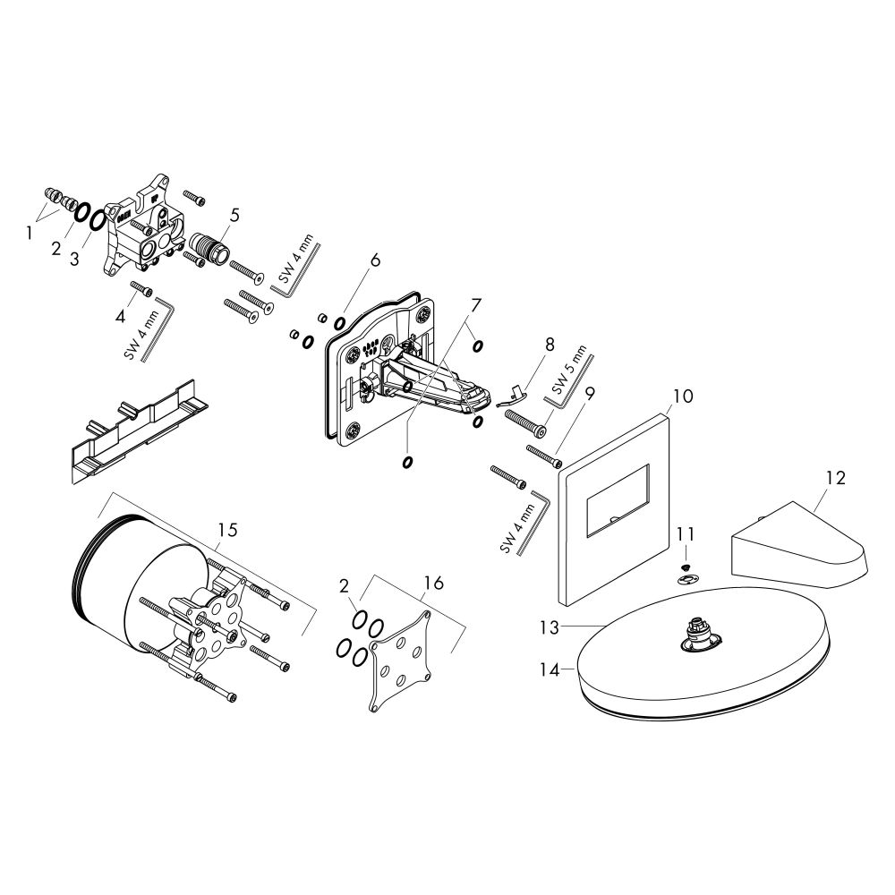 Hansgrohe Pulsify S Kopfbrause 260mm 2jet 11,3l/min mit Wandanschluss, Mattweiß... HANSGROHE-24150700 4059625340868 (Abb. 2)