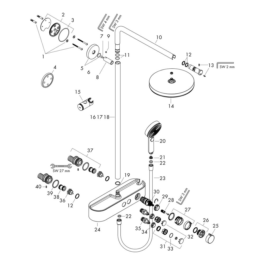 hansgrohe Pulsify S Showerpipe 260mm 1jet 10,9l/min Chrom mit ShowerTablet Select 4... HANSGROHE-24220000 4059625358375 (Abb. 3)