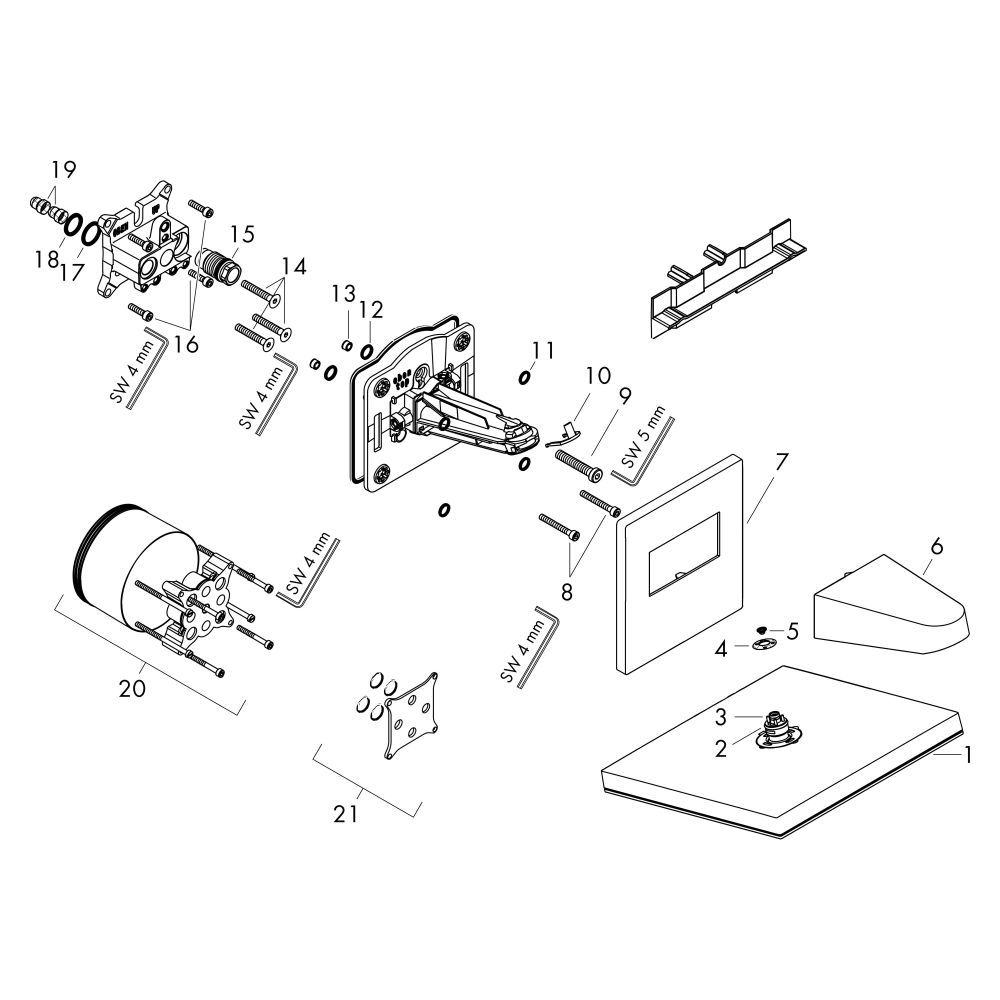 Hansgrohe Pulsify E Kopfbrause 260mm 2jet 8l/min EcoSmart mit Wandanschluss, Mattwe... HANSGROHE-24351700 4059625410547 (Abb. 2)