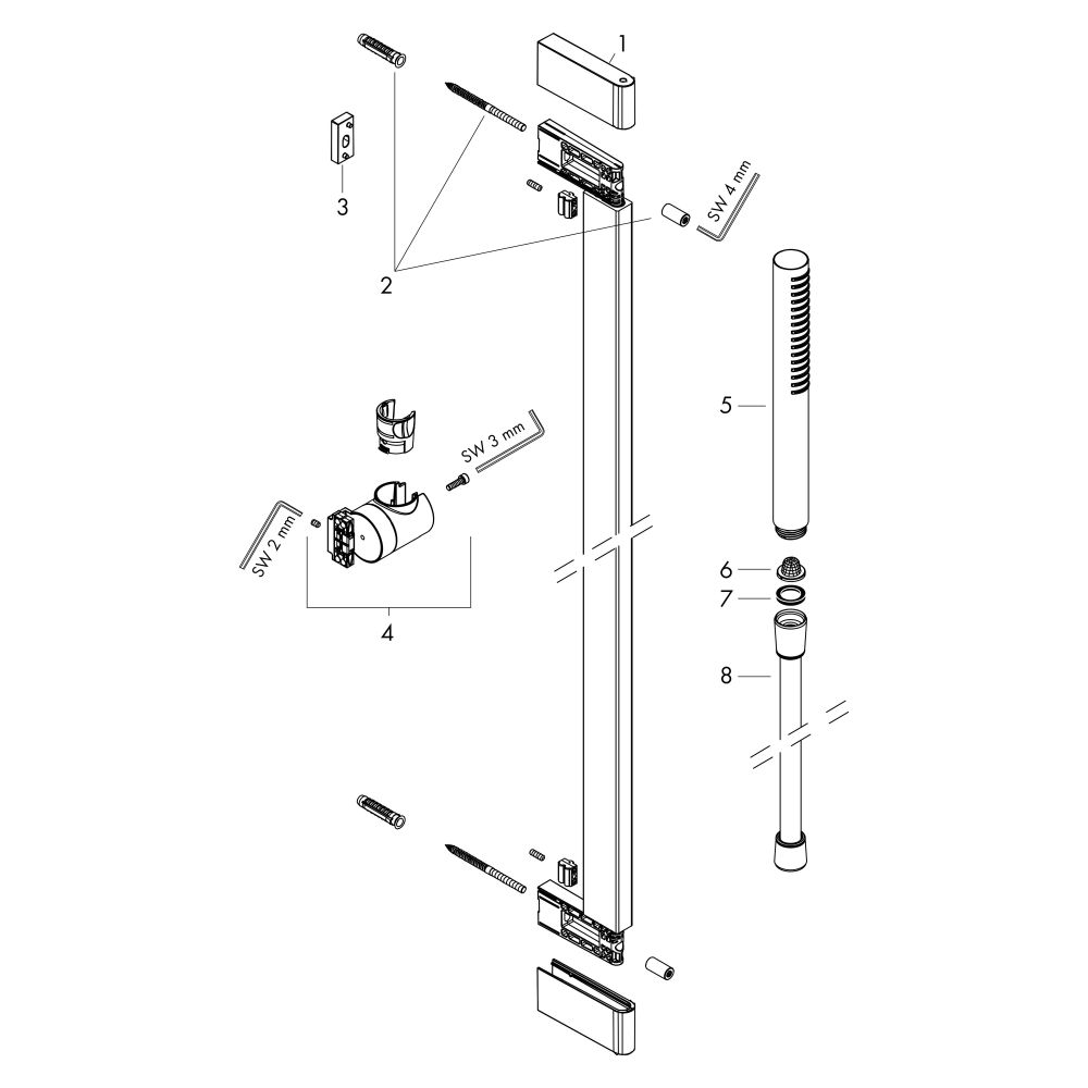 Hansgrohe Pulsify S Brauseset 100mm 1jet 8,5l/min EcoSmart mit Brausestange 900mm, ... HANSGROHE-24382700 4059625460764 (Abb. 3)