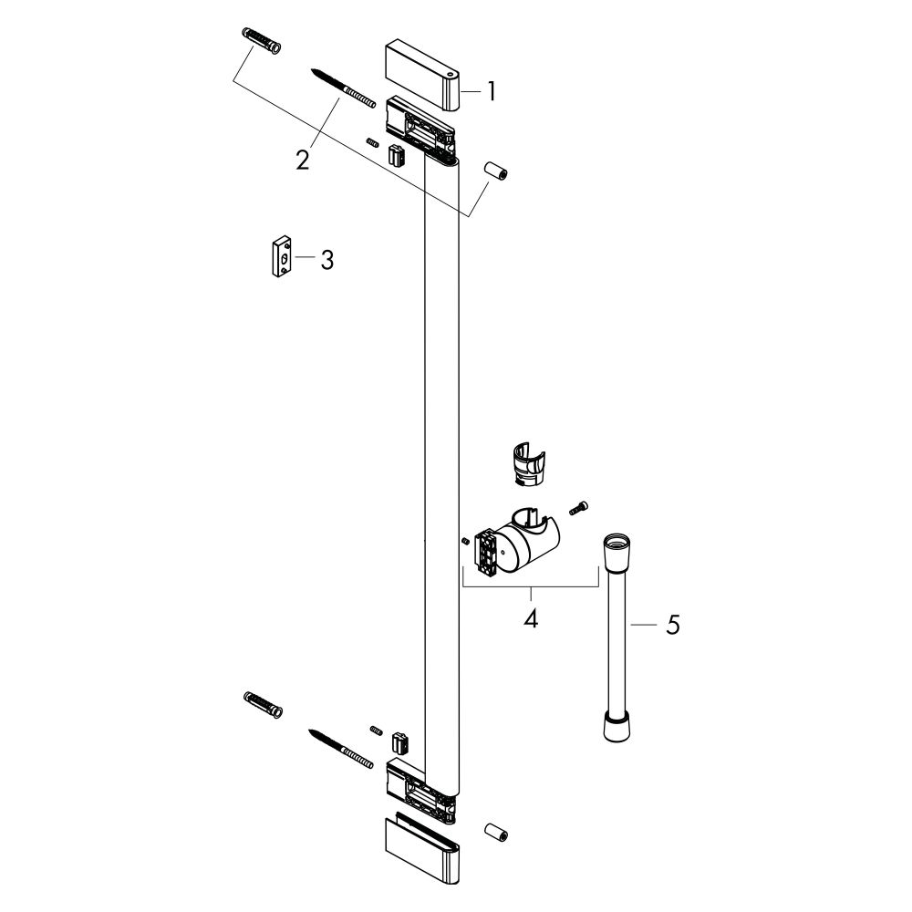 Hansgrohe Unica Brausestange S Puro 65cm, Easy Slide Handbrausehalter, Isiflex Brau... HANSGROHE-24402670 4059625460696 (Abb. 3)