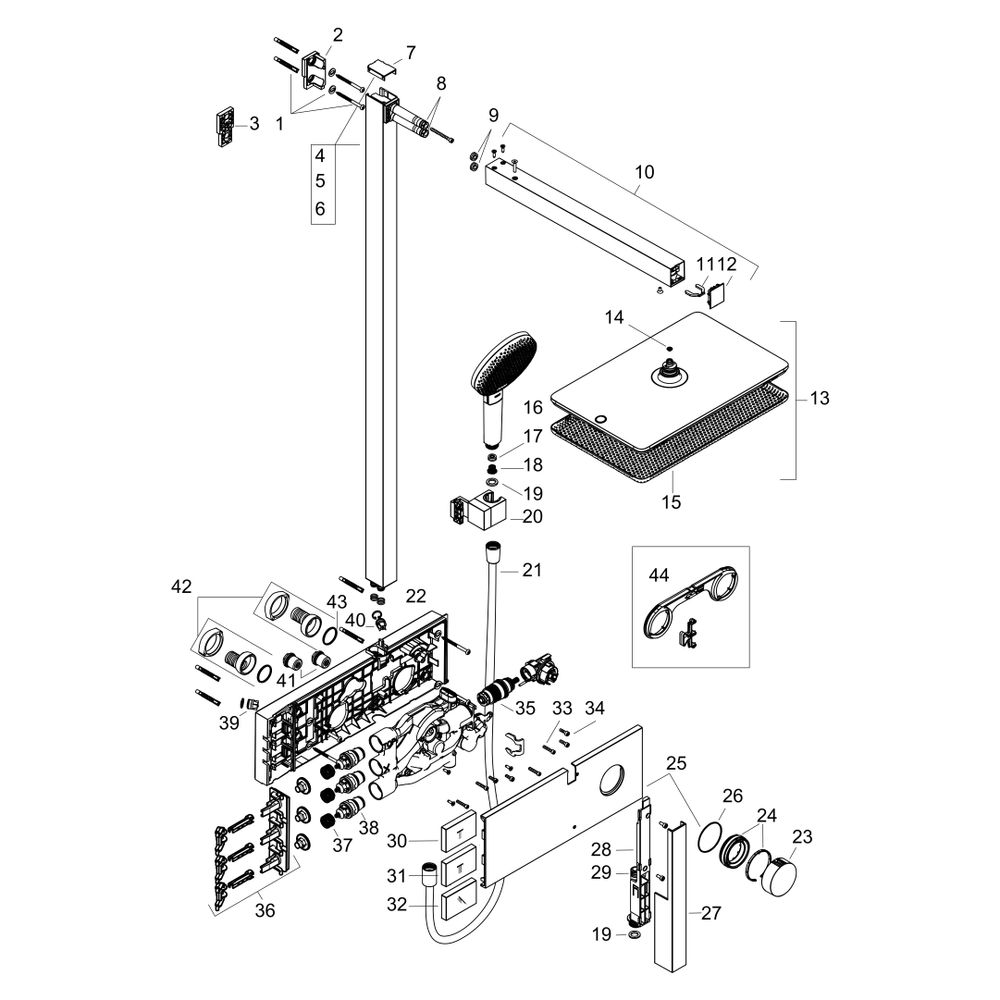Hansgrohe Raindance Alive Q Showerpipe Duschsystem 210x340mm, 2jet EcoSmart, Shower... HANSGROHE-24591670 4059625568644 (Abb. 5)