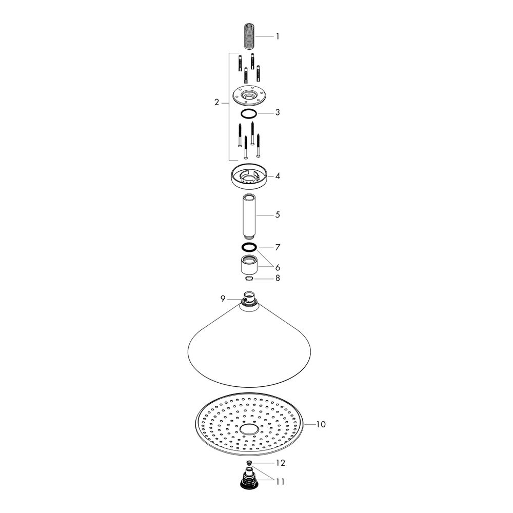 Hansgrohe AXOR Showers/Front Kopfbrause 240mm, 17l/min, 2jet, Deckenanschluss, Poli... HANSGROHE-26022990 4011097836799 (Abb. 2)