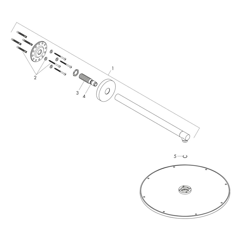 Hansgrohe AXOR ShowerSolutions Kopfbrause 350mm, 27,8l/min, 1jet, Brausearm, Chrom... HANSGROHE-26034000 4059625030165 (Abb. 2)
