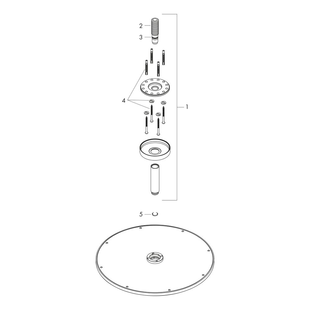 Hansgrohe AXOR ShowerSolutions Kopfbrause 350mm, 24,6l/min, 1jet, Deckenanschluss, ... HANSGROHE-26035820 4059625030127 (Abb. 2)