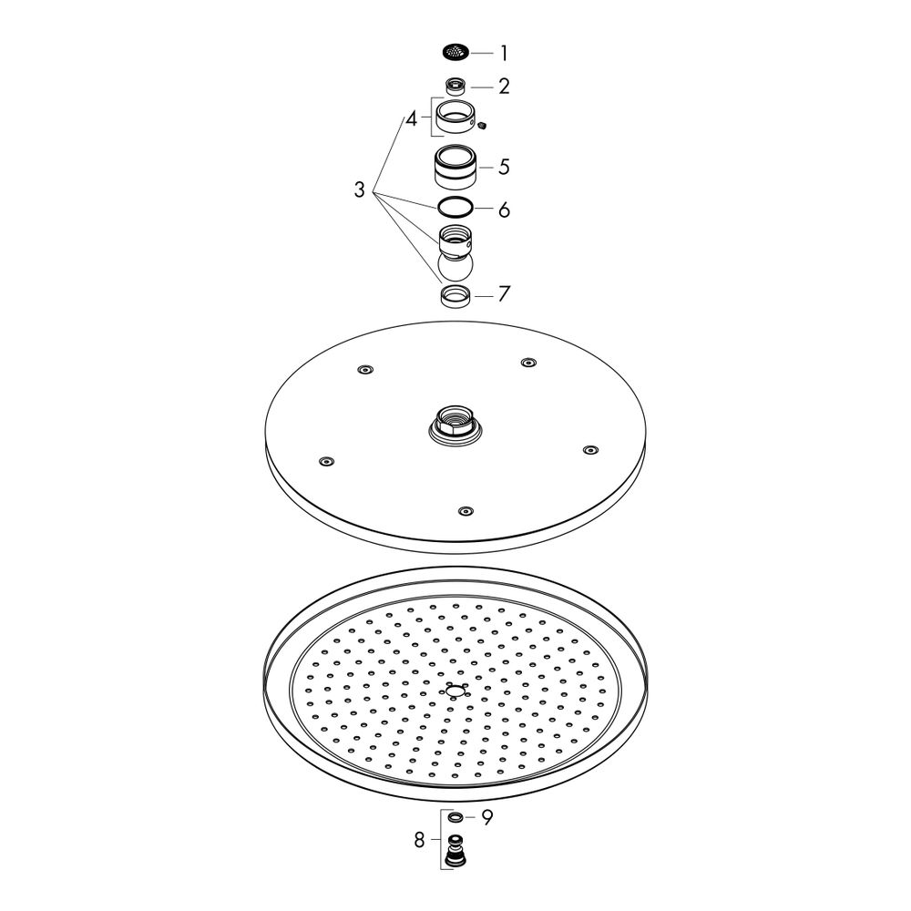 Hansgrohe Croma Kopfbrause 280mm, 8,5l/min, 1jet EcoSmart, Brushed Black Chrome... HANSGROHE-26221340 4059625217030 (Abb. 2)