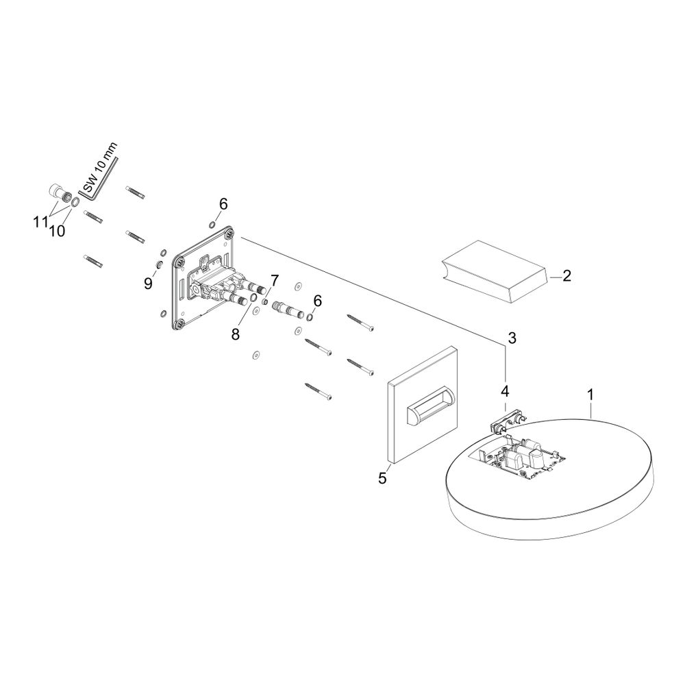 hansgrohe Rainfinity Kopfbrause 250mm 1jet 9,4l/min EcoSmart mit Wandanschluss, Chr... HANSGROHE-26227000 4059625200780 (Abb. 2)