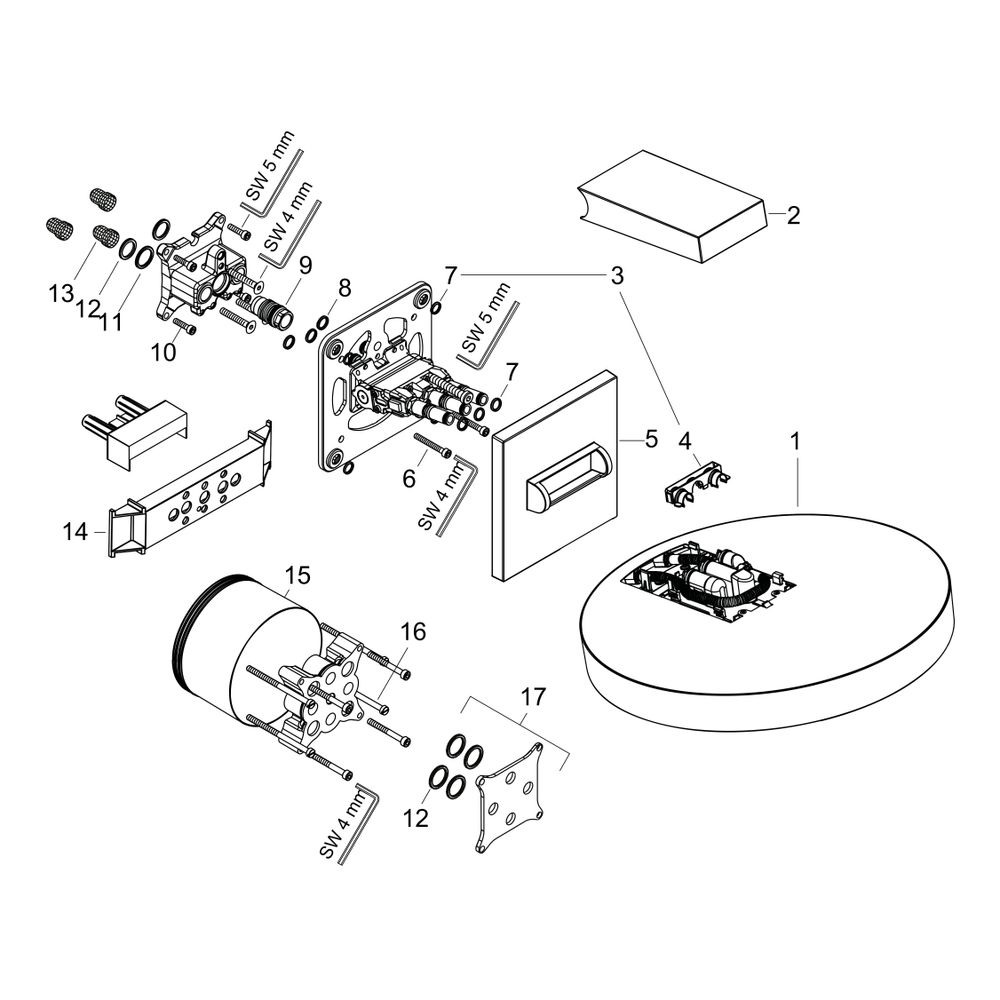 Hansgrohe Rainfinity Kopfbrause 250mm, 20l/min, 3jet, Wandanschluss, Mattweiß... HANSGROHE-26232700 4059625201503 (Abb. 3)