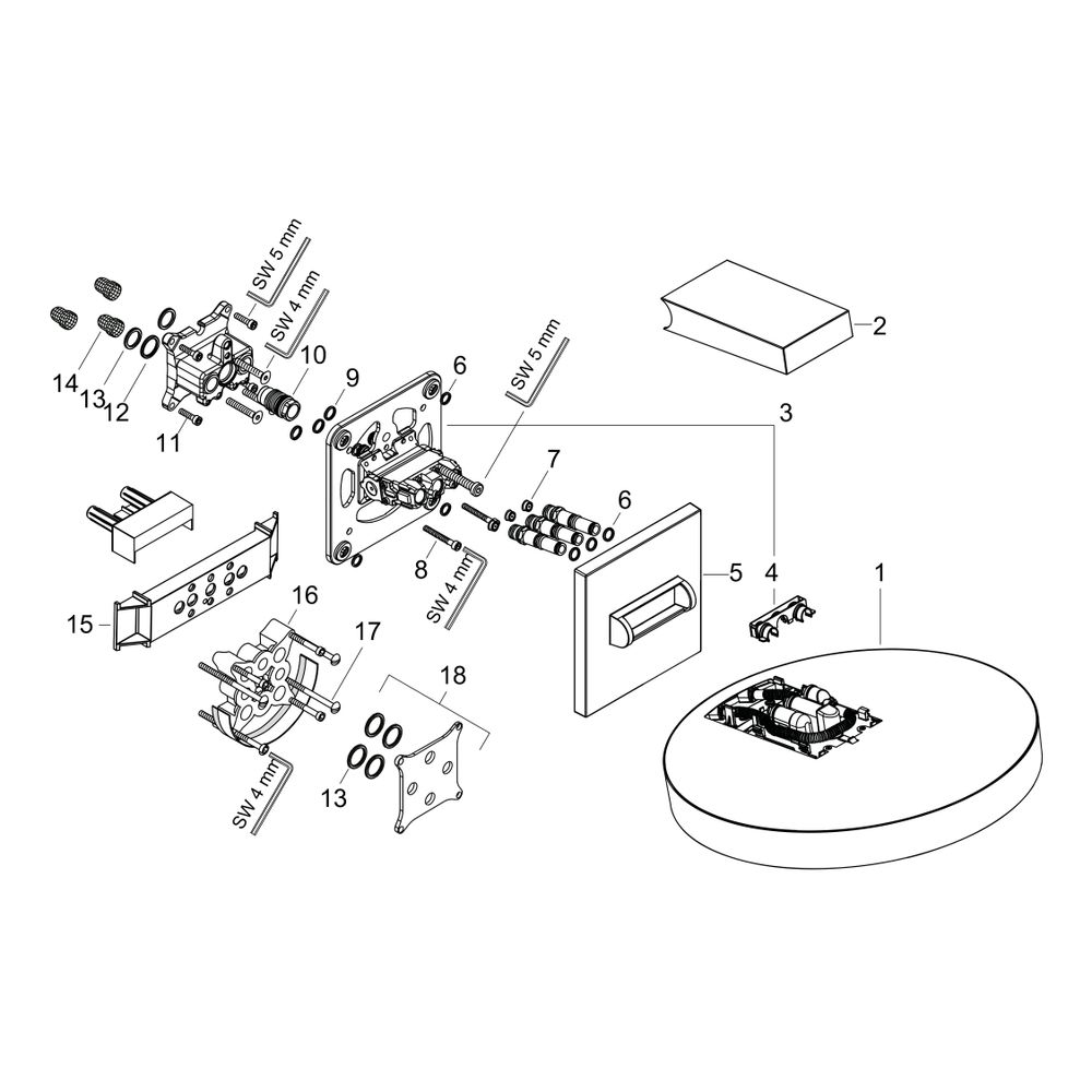 hansgrohe Rainfinity Kopfbrause 250mm 3jet 9l/min EcoSmart mit Wandanschluss, Chrom... HANSGROHE-26233000 4059625201497 (Abb. 2)