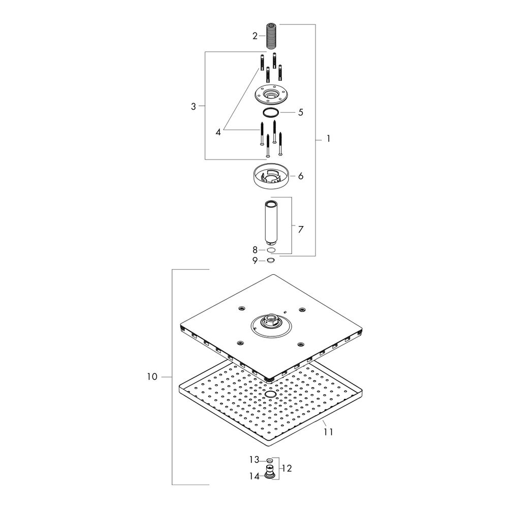 hansgrohe Raindance E Kopfbrause 300mm 1jet 17l/min Bronze gebürstet mit Deckenansc... HANSGROHE-26250140 4059625191934 (Abb. 2)