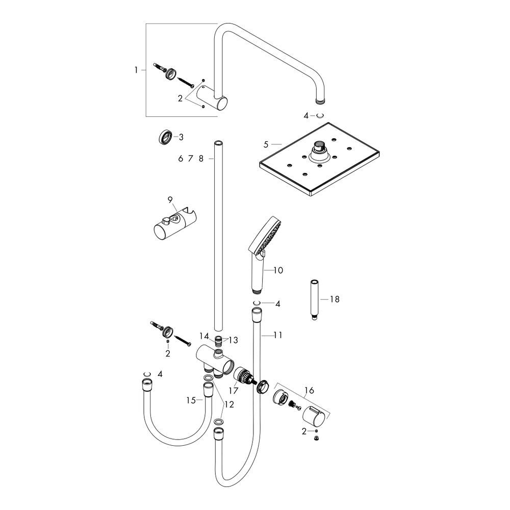 hansgrohe Vernis Shape Showerpipe 230mm 1jet 15,2l/min Reno, Chrom... HANSGROHE-26282000 4059625315873 (Abb. 2)