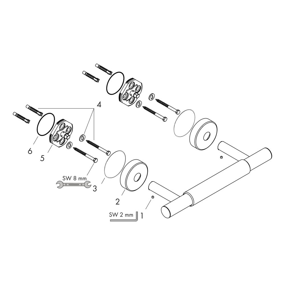 hansgrohe Unica Fußstütze Comfort, Chrom... HANSGROHE-26329000 4011097787787 (Abb. 2)