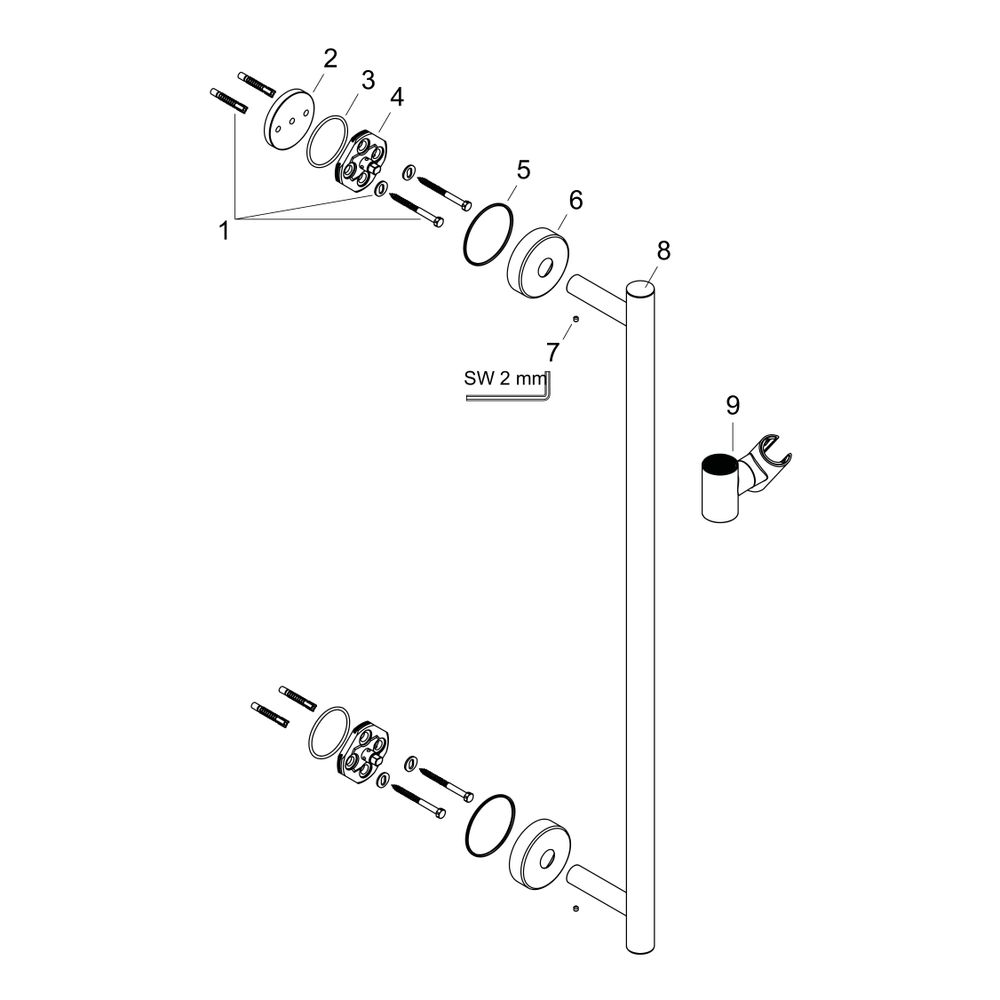 hansgrohe Unica Brausestange Comfort 700mm, Chrom... HANSGROHE-26401000 4011097804255 (Abb. 3)