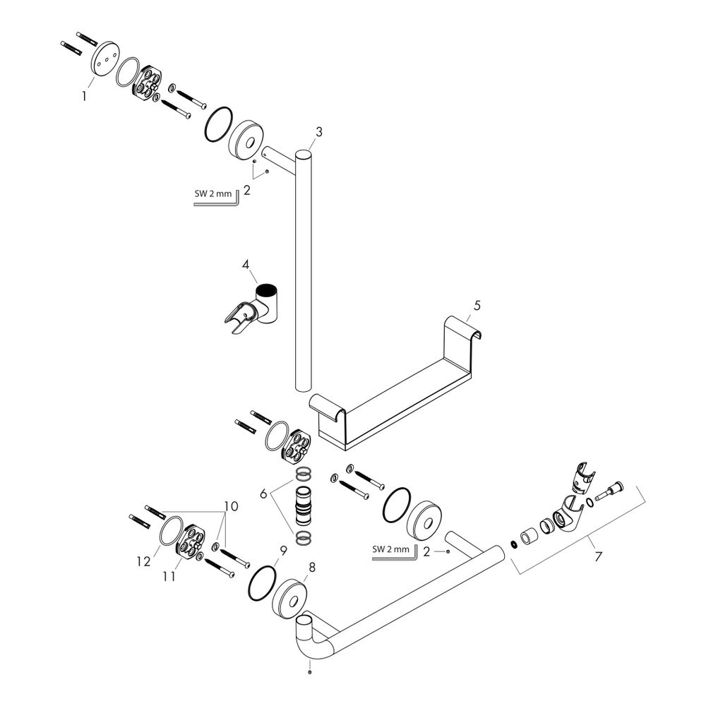 hansgrohe Unica Brausestange Comfort 1100mm links, Weiß/Chrom... HANSGROHE-26403400 4011097804231 (Abb. 3)