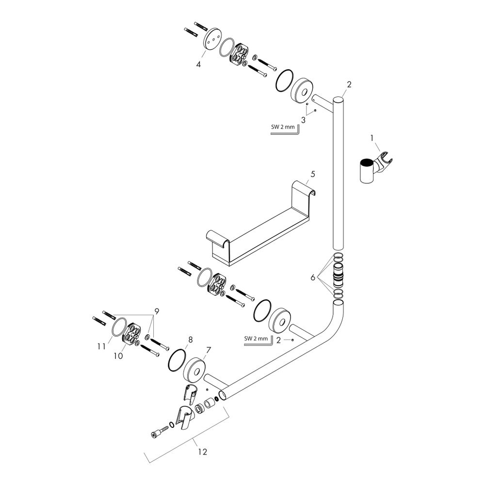 hansgrohe Unica Brausestange Comfort 1100mm rechts, Weiß/Chrom... HANSGROHE-26404400 4011097804224 (Abb. 3)