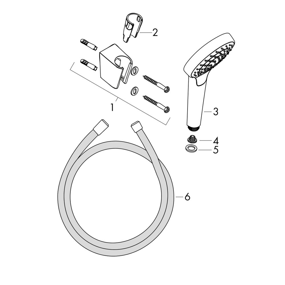 hansgrohe Croma Select S Brausehalterset 110mm 16l/min 1jet mit Brauseschlauch 1,60... HANSGROHE-26410400 4011097744872 (Abb. 2)