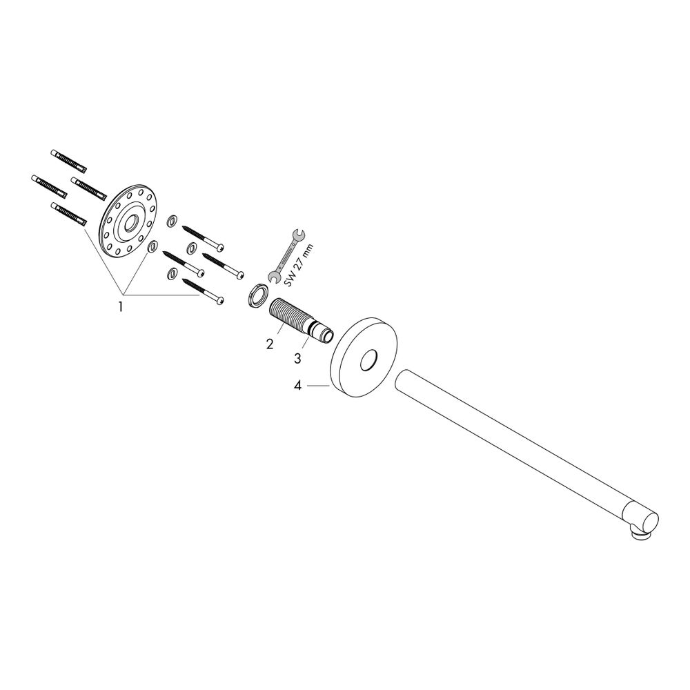 Hansgrohe AXOR ShowerSolutions Brausearm 390mm, G 1/2", Brushed Bronze... HANSGROHE-26431140 4059625136355 (Abb. 7)
