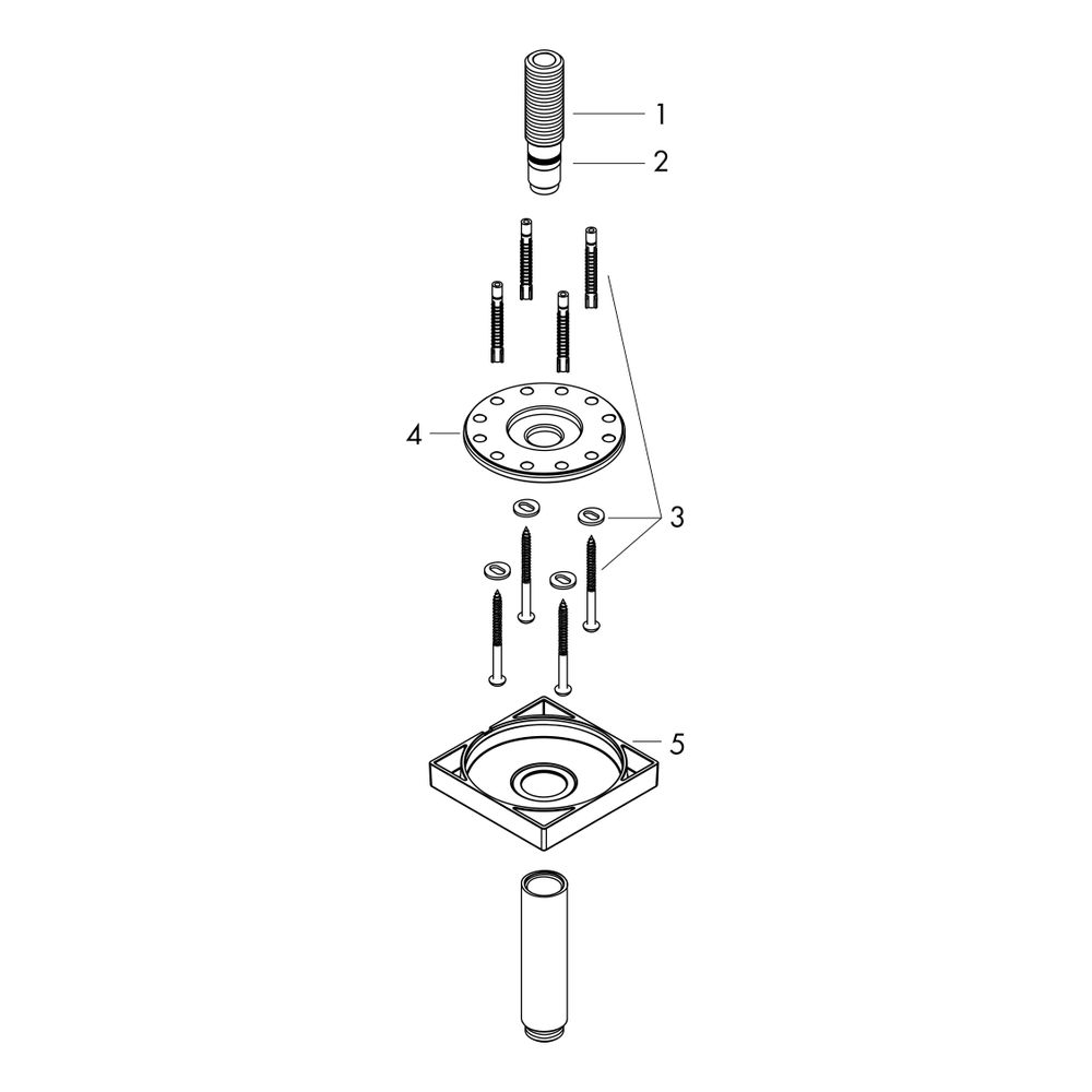 Hansgrohe AXOR ShowerSolutions Deckenanschluss 100mm eckig, DN 15, G 1/2", Chrom... HANSGROHE-26437000 4059625400371 (Abb. 6)