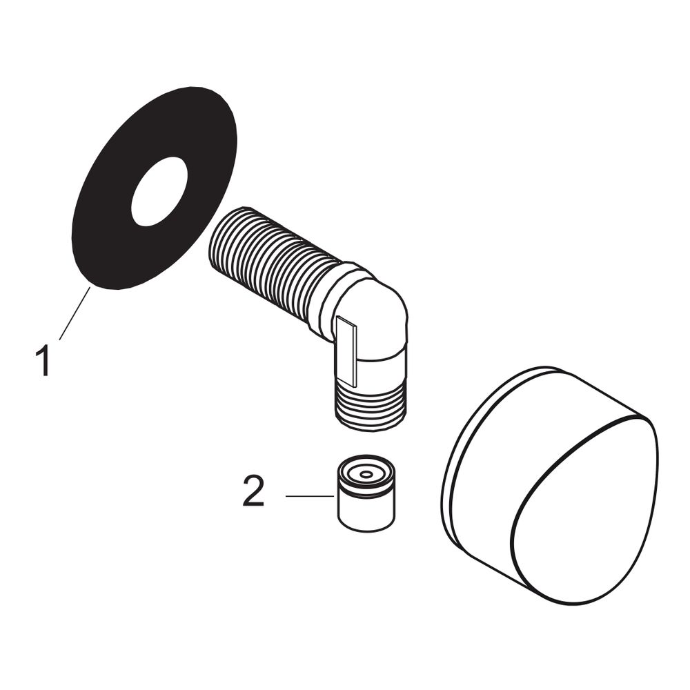 hansgrohe FixFit Wandanschluss S Schwarz/Chrom gebürstet mit Rückflussverhinderer u... HANSGROHE-26453340 4059625308509 (Abb. 2)