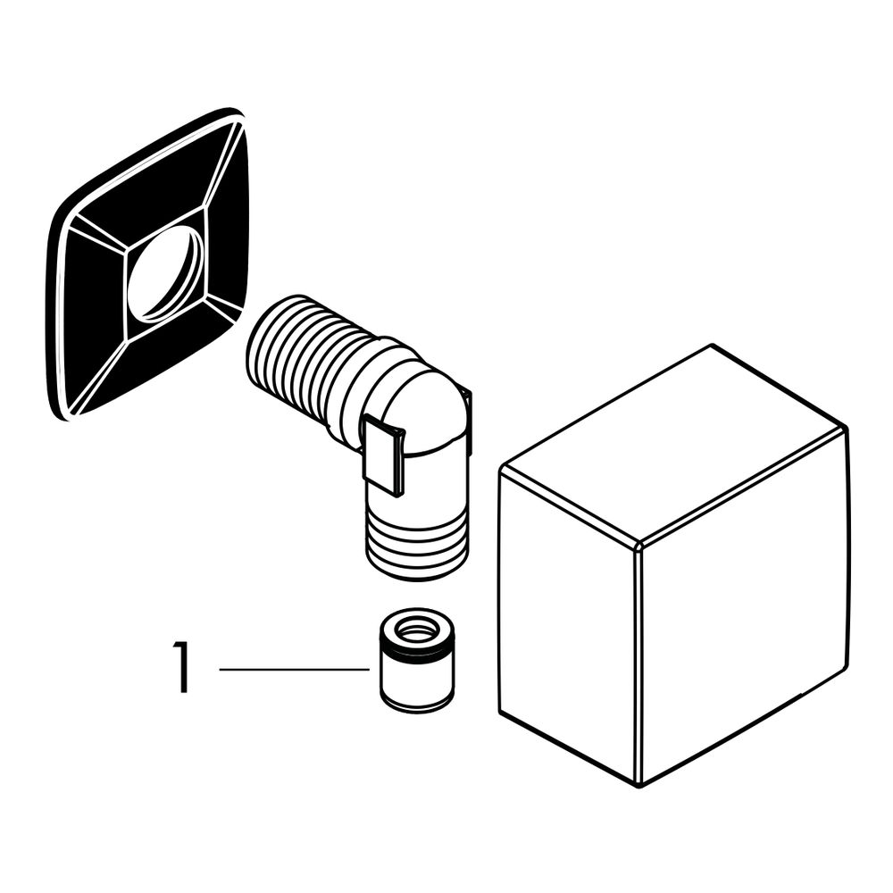 hansgrohe FixFit Wandanschluss DN 15 Square mit Rückflussverhinderer, Mattschwarz... HANSGROHE-26455670 4059625230947 (Abb. 2)