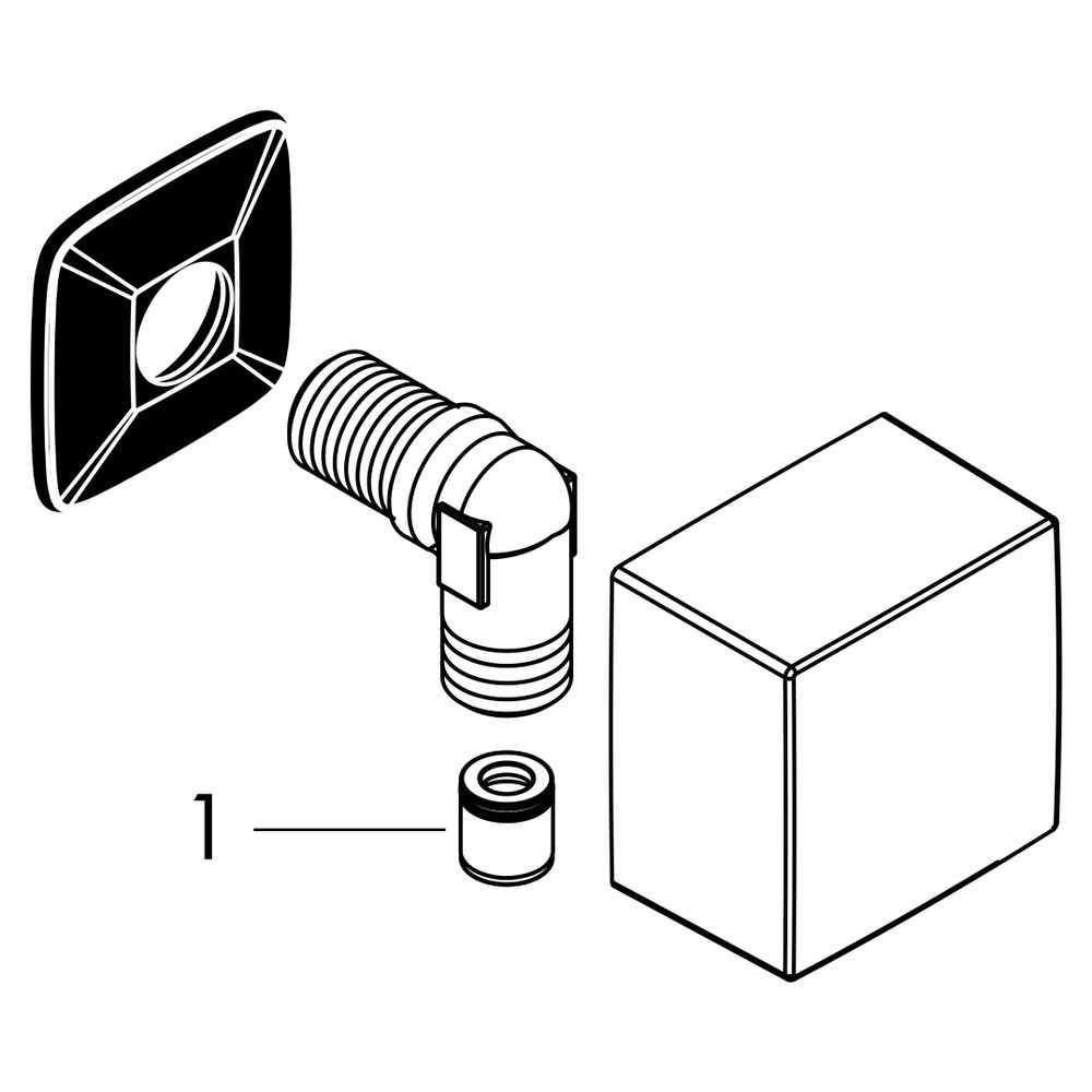 Hansgrohe FixFit Wandanschluss Square, Rückflussverhinderer, DN 15, Mattweiß... HANSGROHE-26455700 4059625230954 (Abb. 3)