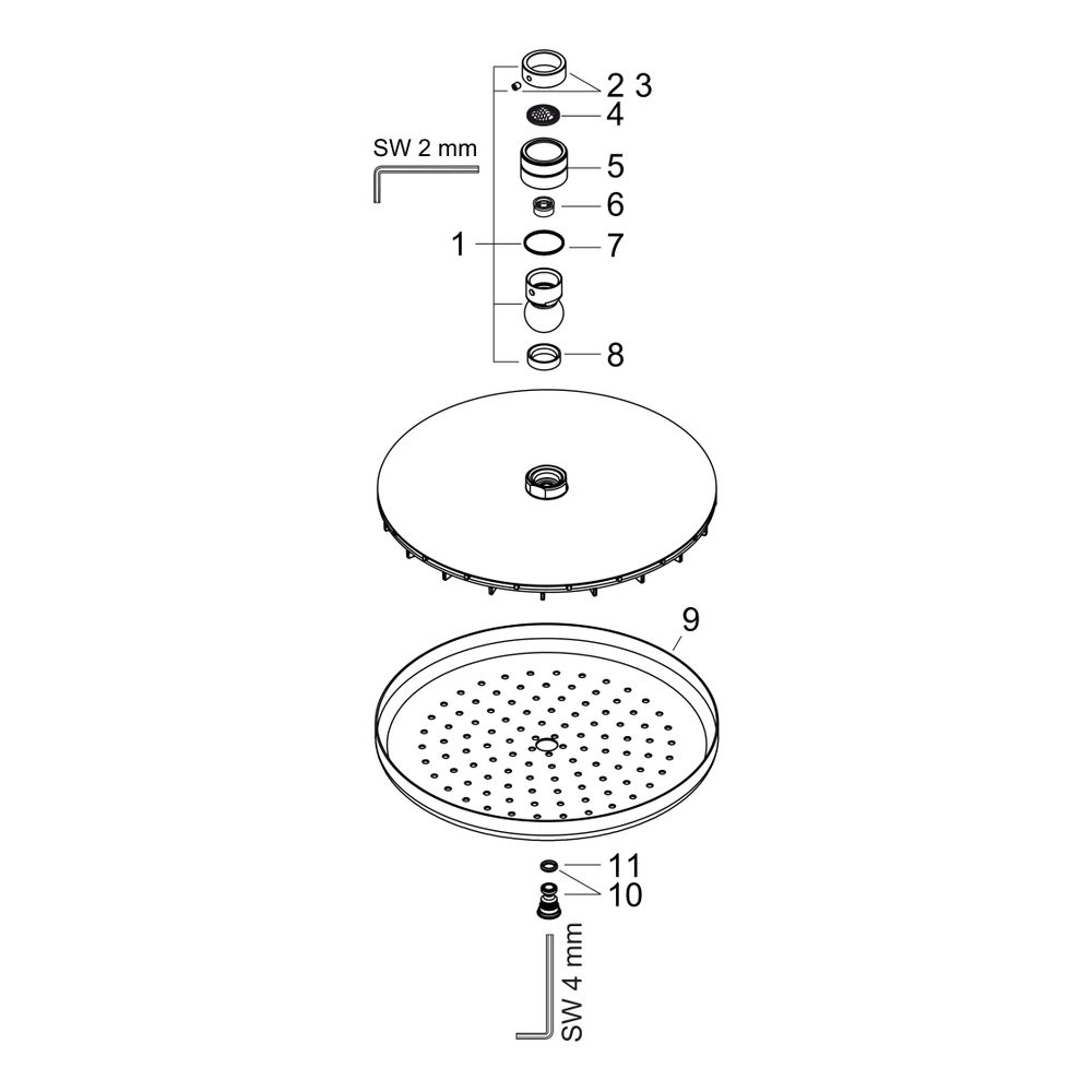hansgrohe Croma Kopfbrause 220mm 1jet 9l/min EcoSmart, Chrom... HANSGROHE-26465000 4011097689685 (Abb. 2)
