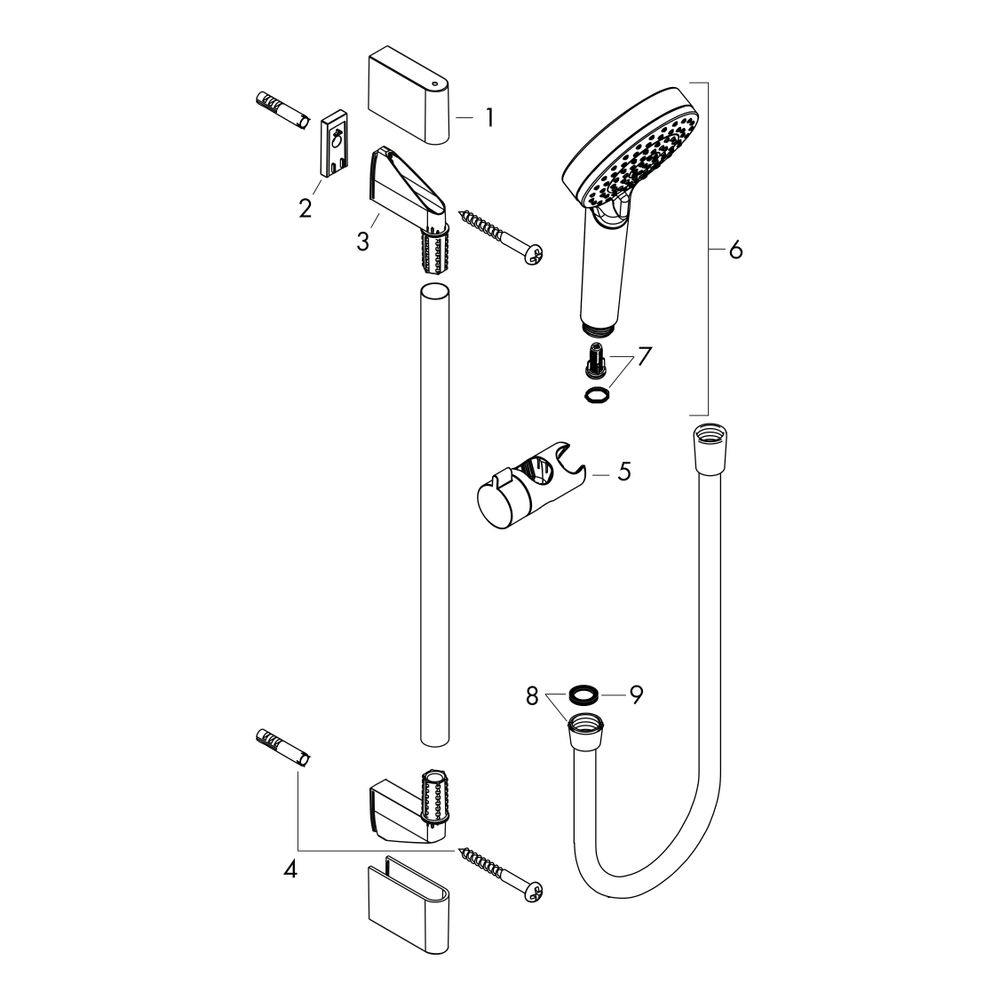 hansgrohe Crometta Brauseset 100mm Vario mit Brausestange 900mm 13,8l/min Weiß/Chro... HANSGROHE-26536400 4011097792019 (Abb. 2)