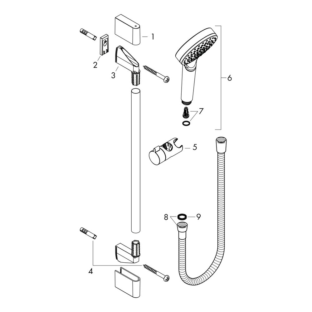 hansgrohe Crometta Brauseset 100mm 1jet mit Brausestange 900mm 14l/min Weiß/Chrom... HANSGROHE-26537400 4011097792002 (Abb. 2)