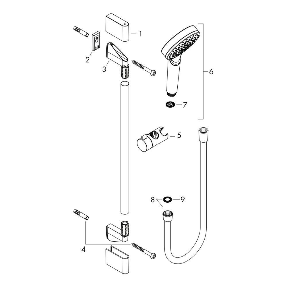 hansgrohe Crometta Brauseset 100mm 1jet EcoSmart mit Brausestange 900mm 6,7l/min We... HANSGROHE-26539400 4011097791982 (Abb. 2)