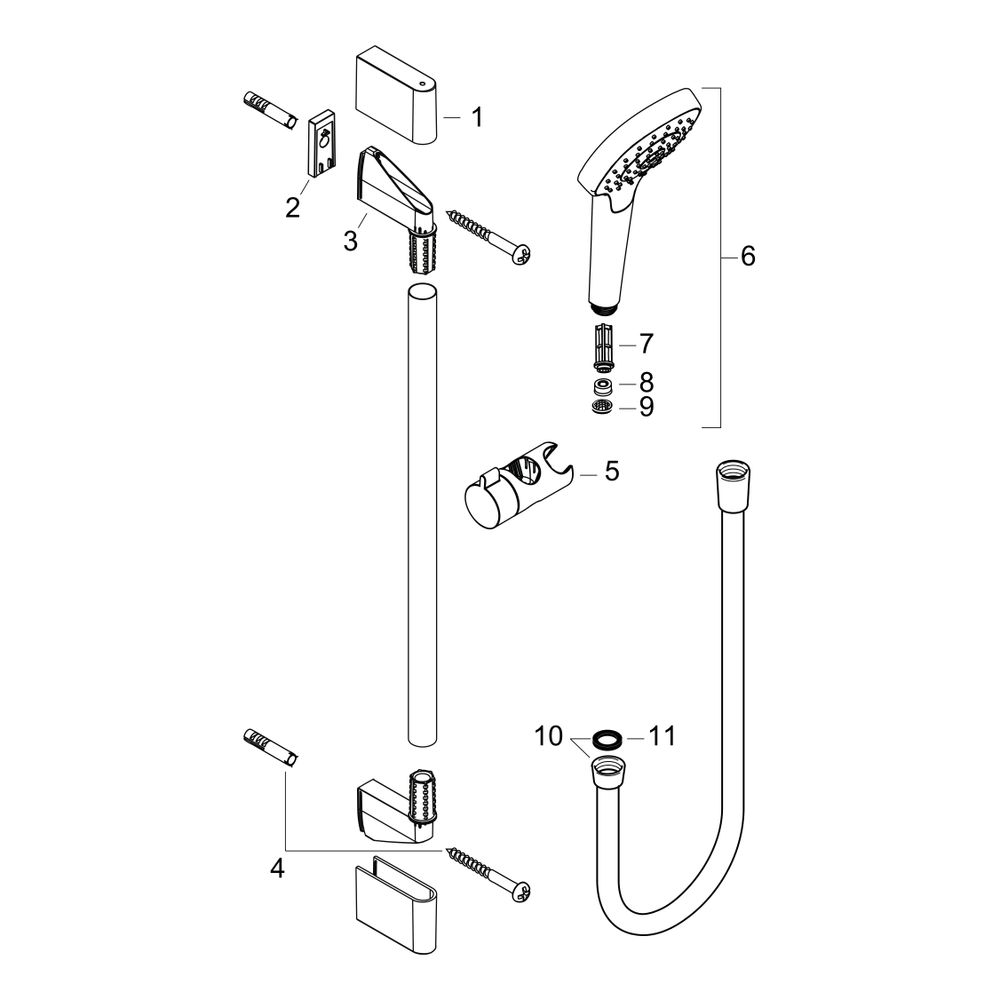 hansgrohe Croma Select S Brauseset 110mm Vario EcoSmart mit Brausestange 650mm 9l/m... HANSGROHE-26563400 4011097736433 (Abb. 2)