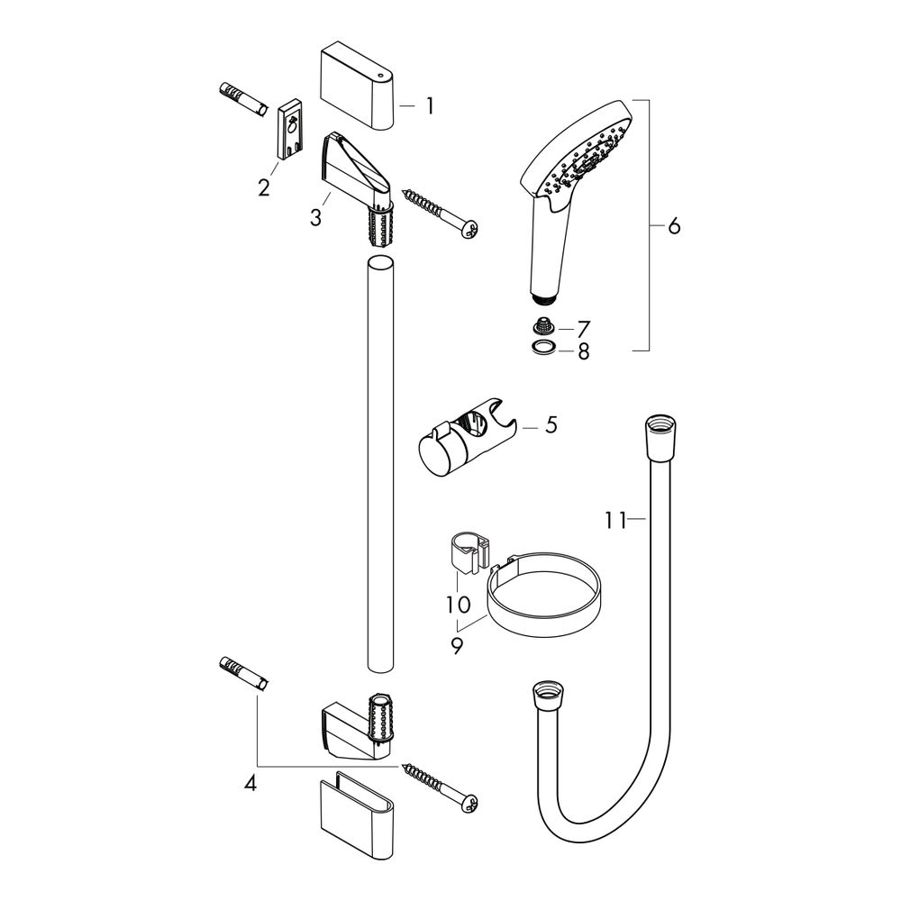 hansgrohe Croma Select S Brauseset 110mm Vario mit Brausestange 650mm 14,7l/min Sei... HANSGROHE-26566400 4011097767048 (Abb. 2)