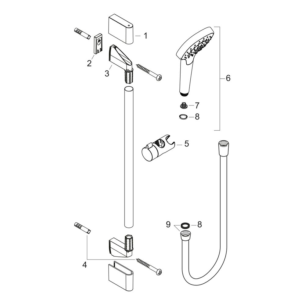 hansgrohe Croma Select S Brauseset 110mm Vario EcoSmart mit Brausestange 900mm 9l/m... HANSGROHE-26573400 4011097736402 (Abb. 2)