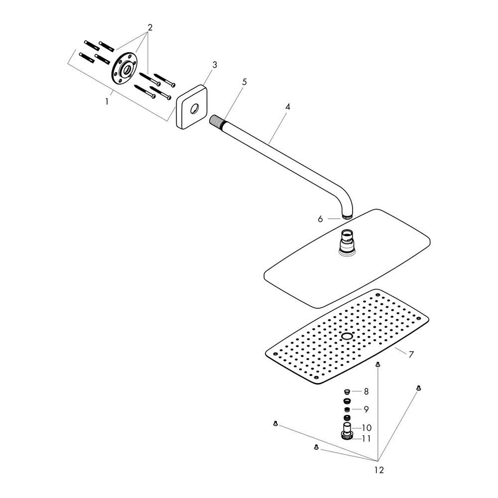 hansgrohe Raindance E Kopfbrause 360mm 1jet 9l/min EcoSmart mit Brausearm 390mm, Ch... HANSGROHE-26605000 4011097754390 (Abb. 2)