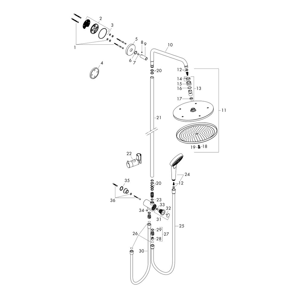 hansgrohe Croma Select S Showerpipe 280mm 1jet 10,2l/min Reno, Chrom... HANSGROHE-26793000 4011097806280 (Abb. 3)