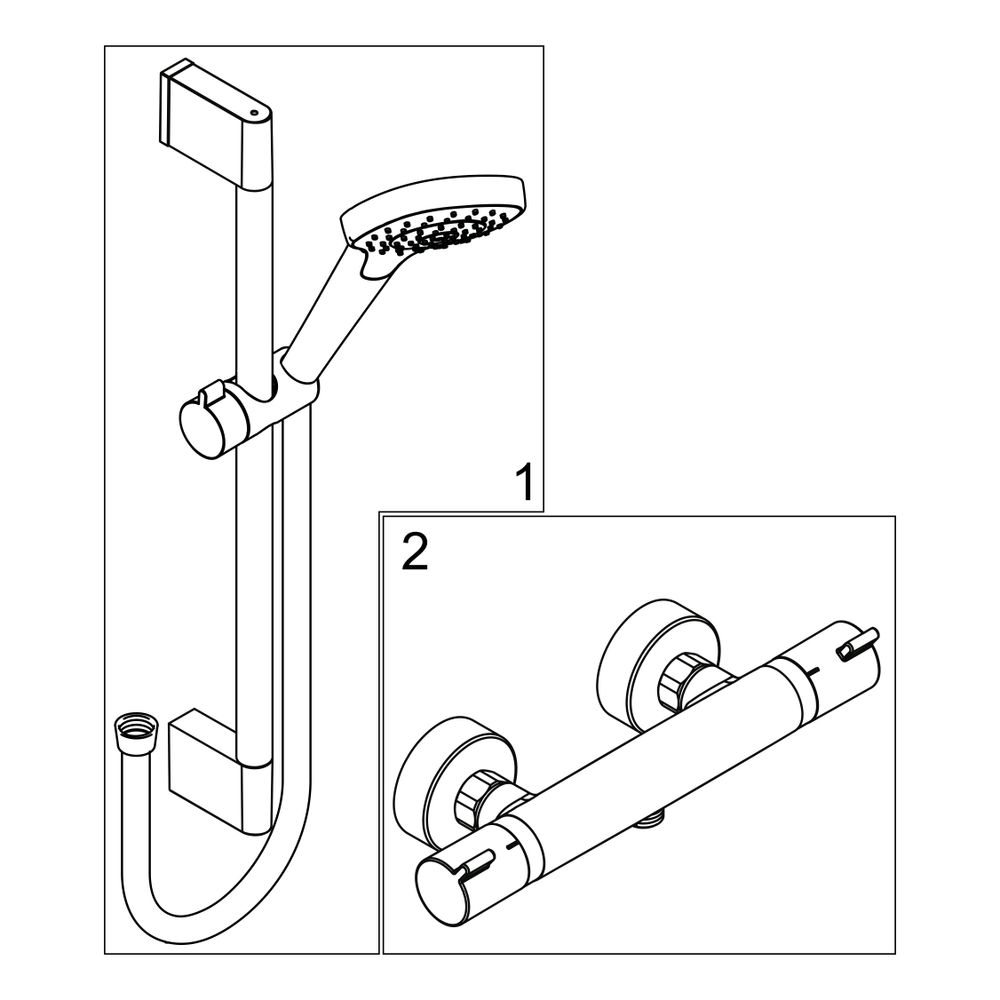 hansgrohe Croma Select S Brausesystem Aufputz Vario mit Brausestange 900mm Ecostat ... HANSGROHE-27014400 4011097745169 (Abb. 2)