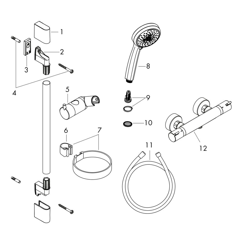 hansgrohe Croma 100 Brausesystem Aufputz Multi, 900mm Brausestange, Chrom, Ecostat ... HANSGROHE-27085000 4011097537566 (Abb. 2)