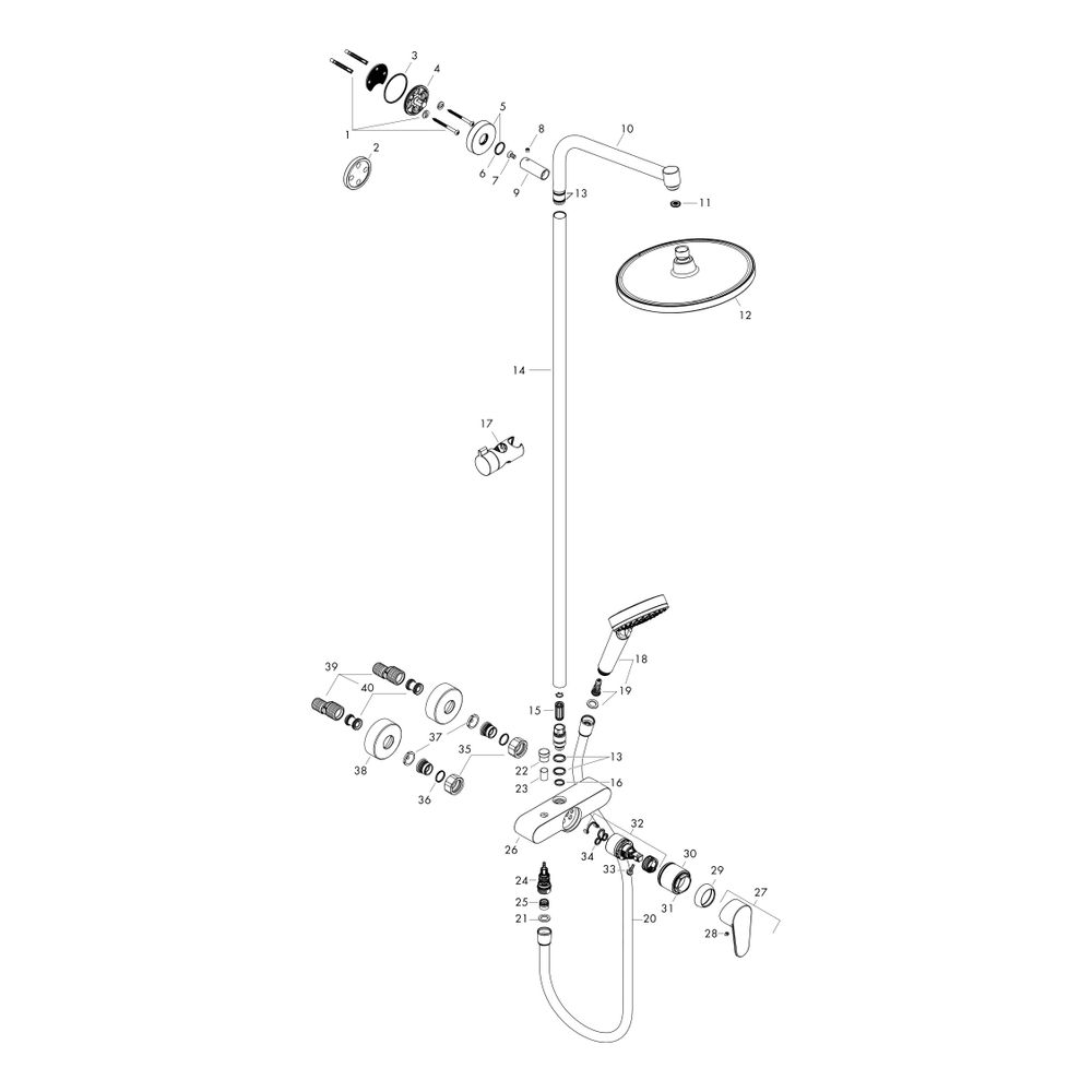 hansgrohe Crometta S Showerpipe 240mm 1jet 15l/min mit Einhebelmischer, Chrom... HANSGROHE-27269000 4011097775920 (Abb. 2)