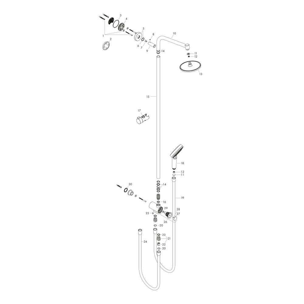 hansgrohe Crometta S Showerpipe 240mm 1jet 9l/min EcoSmart Reno, Chrom... HANSGROHE-27270000 4011097775913 (Abb. 2)