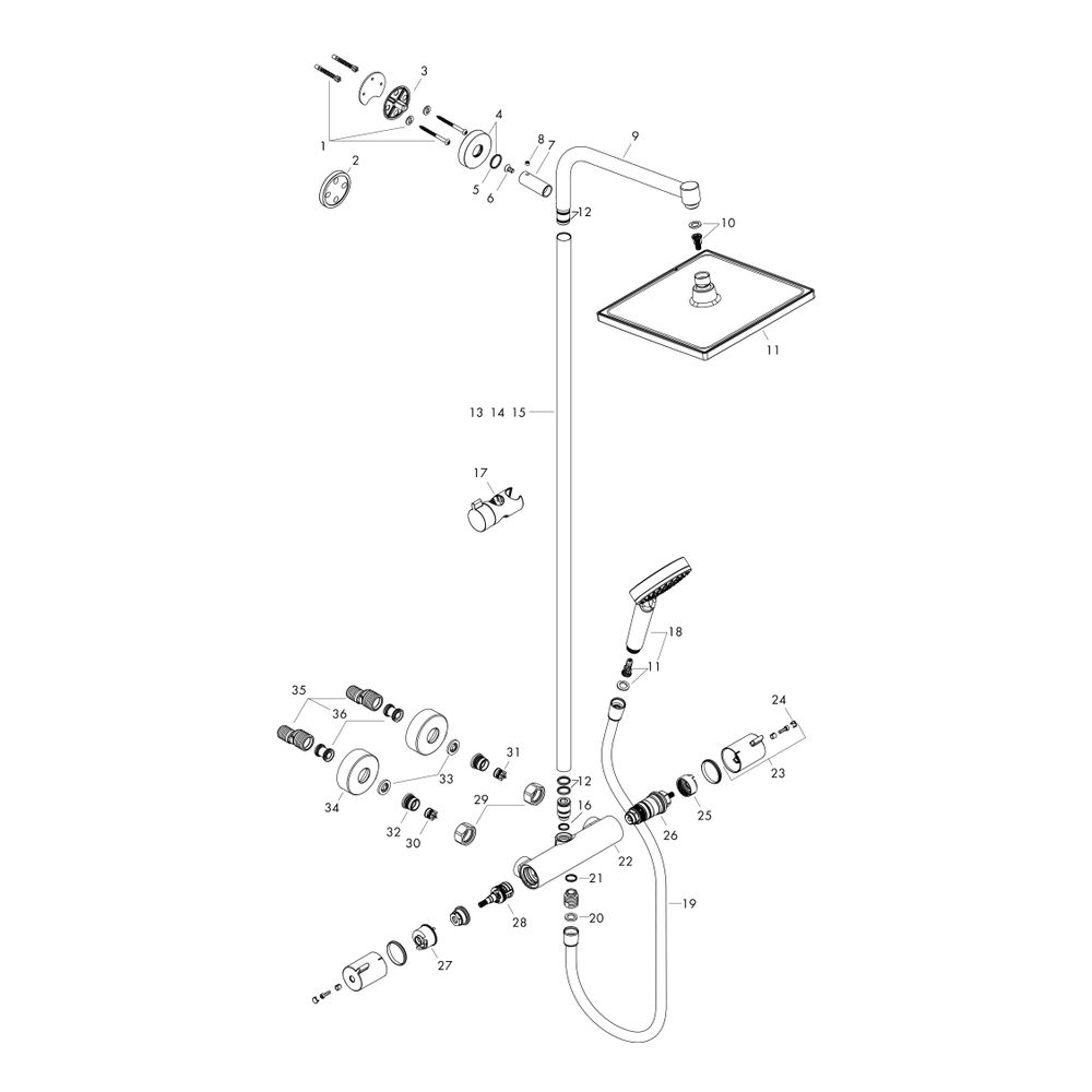 hansgrohe Crometta E Showerpipe 240mm 1jet 15l/min mit Thermostat, Chrom... HANSGROHE-27271000 4011097775906 (Abb. 2)