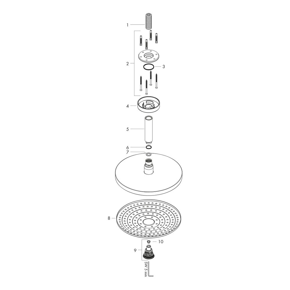 hansgrohe Raindance Select S Kopfbrause 300mm 2jet 17l/min mit Deckenanschluss, Wei... HANSGROHE-27337400 4011097720593 (Abb. 3)