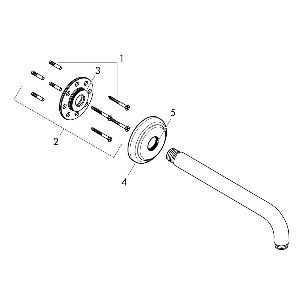Hansgrohe AXOR Montreux Brausearm 389mm, G 1/2", DN 15, Brushed Nickel... HANSGROHE-27348820 4011097822815 (Abb. 3)
