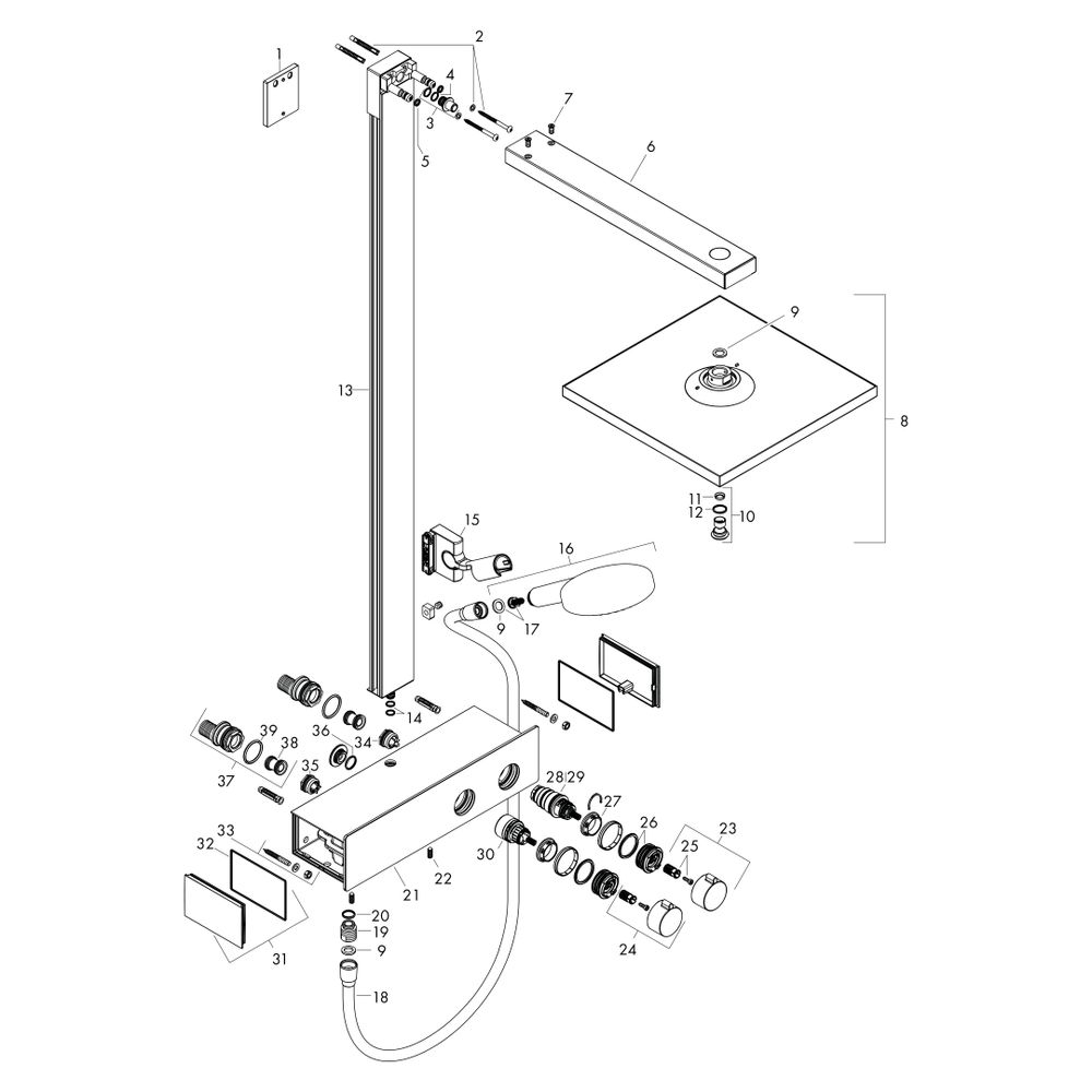 Hansgrohe Raindance E Showerpipe Duschsystem 300mm, 1jet, 16l/min, ShowerTablet 350... HANSGROHE-27361670 4059625603871 (Abb. 3)