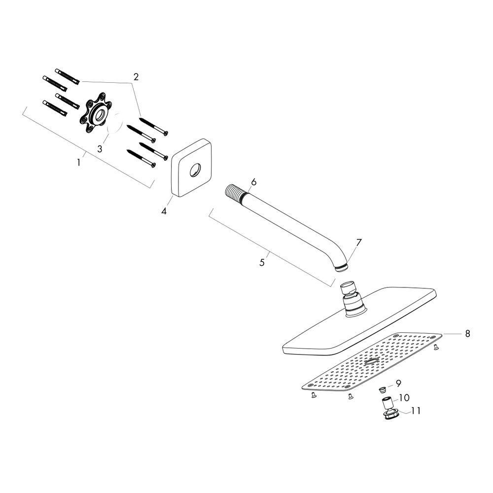 hansgrohe Raindance E Kopfbrause 360mm 1jet 16,5l/min mit Brausearm 240mm, Chrom... HANSGROHE-27371000 4011097625140 (Abb. 2)